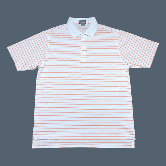 Fennec Highly Evolved Golf Polo SS Mens White/Orange EUC Size L - Picture 2 of 9